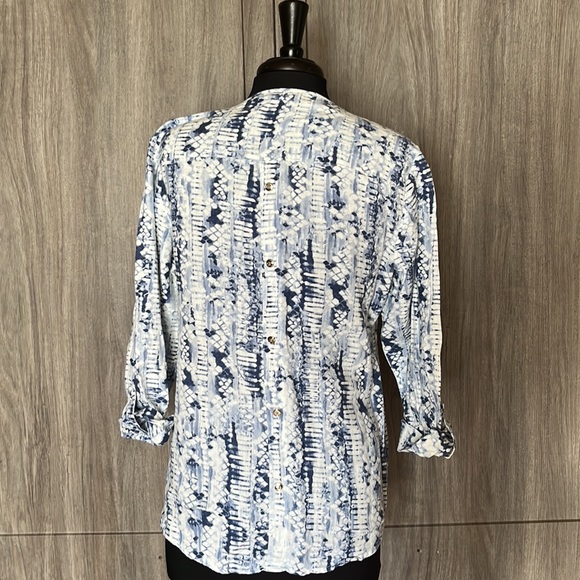 JM Collection linen button down blouse - Picture 6 of 14